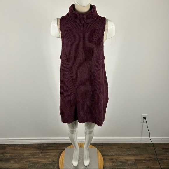 ❤️ SILVER SEANS CO. Sleeveless Burgundy Sweater Dress wool blend L NWT - Picture 3 of 13